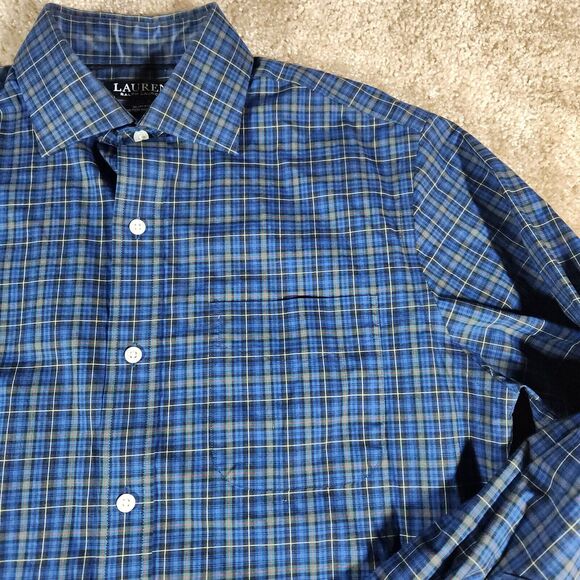 Lauren Ralph Lauren Shirt Mens Medium 15.5 32/33 Black Label Preppy Button Up - Picture 1 of 6
